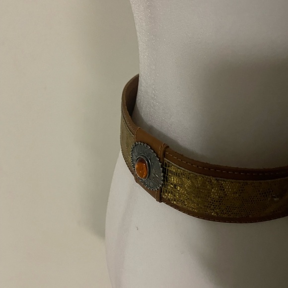 Vintage Brown and Silver Women\'s Belt